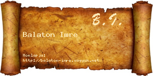 Balaton Imre névjegykártya